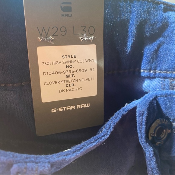 NWT G-Star Raw Denim Jeans High Rise Skinny 3301 Deconstructed Dark Pacific 29 - Picture 11 of 13
